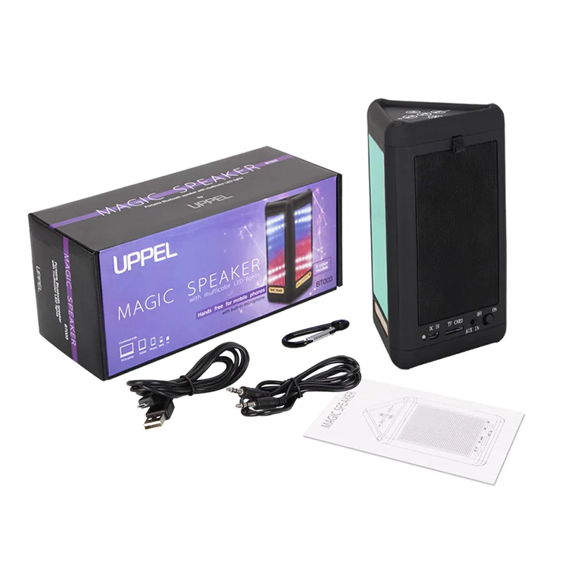 

Bluetooth 4.0 Speakers Portable Wireless LED Light Visual Display Mode Built-in Mic Hands-free Dropshipping