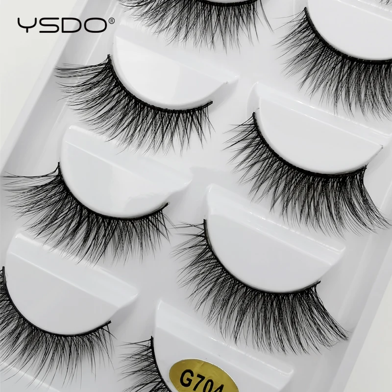 

ysdo 5 Pairs EEyeLashes 3D Mink Lashes 100% Dramatic fluff Natural Hair False EyeLashes Lifelike Lash Faux Long Mink Fake Lashes