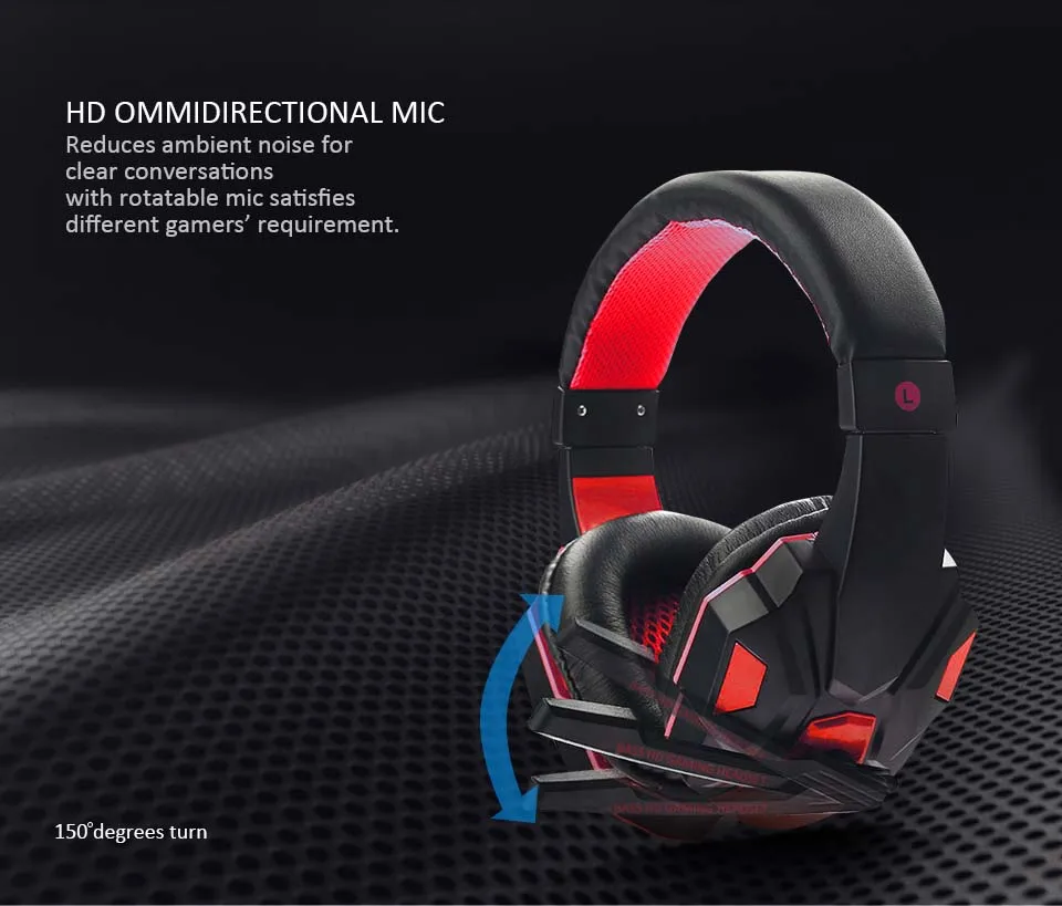 Magift Gaming Headphone Sound Effect with LED Light Over Ear Glowing 3.5MM Stereo USB Headset headphones for Computer PC Gamer (6)