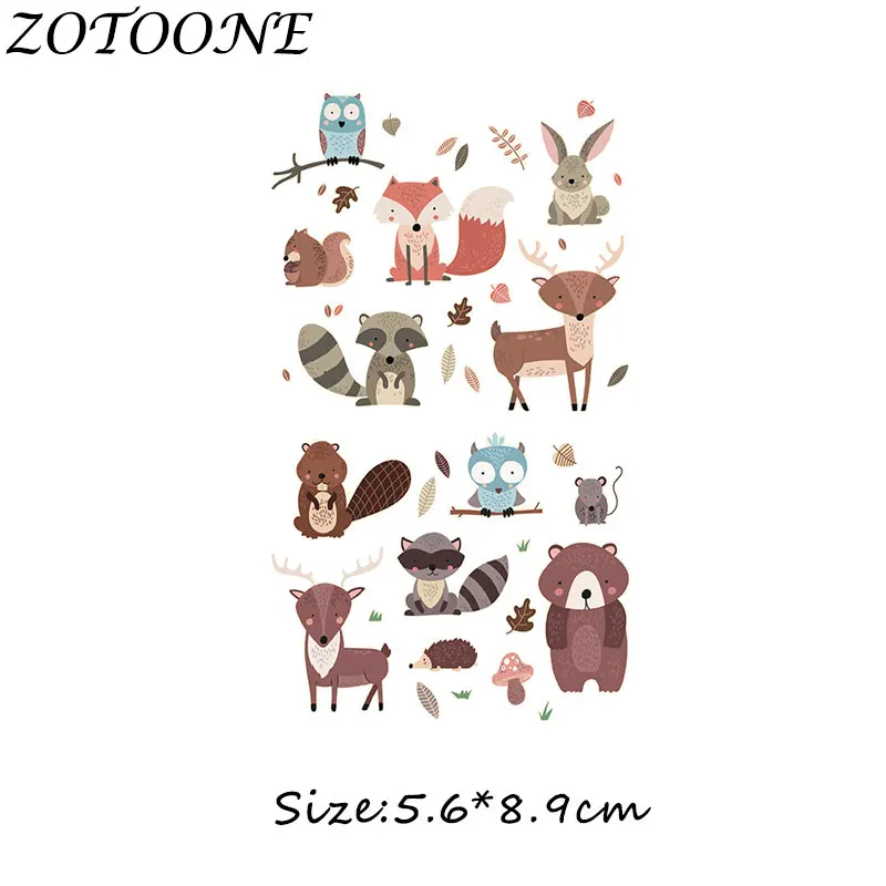 ZOTOONE DIY Heat Transfer Patches for Clothing Applique Baby Clothes Decoration Cute Cartoon Animal Combination Iron on Patches ZOTOONE DIY Heat Transfer Patches for Clothing Applique Baby Clothes Decoration Cute Cartoon Animal Combination Iron on Patches