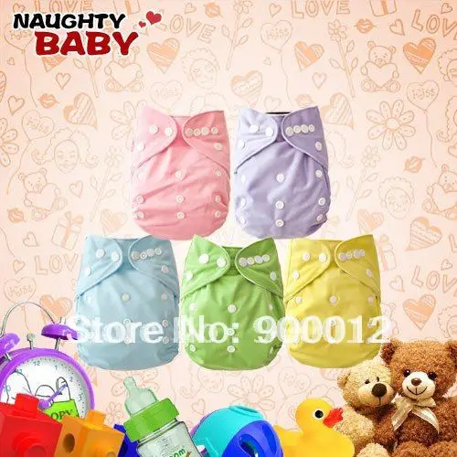 

Free Shipping Sale-Naughtybaby New Arrive Double Row Ajustable Snaps Cloth Diapers 1 Nappies With 2 Inserts Set 100 Sets