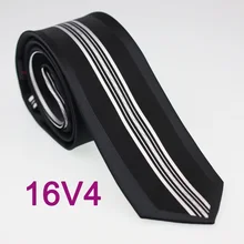 YIBEI coahella галстуки черный мужской узкий галстук Окаймленный с белой вертикальной полосой тонкий галстук 6 см жаккард галстук человек Gravata