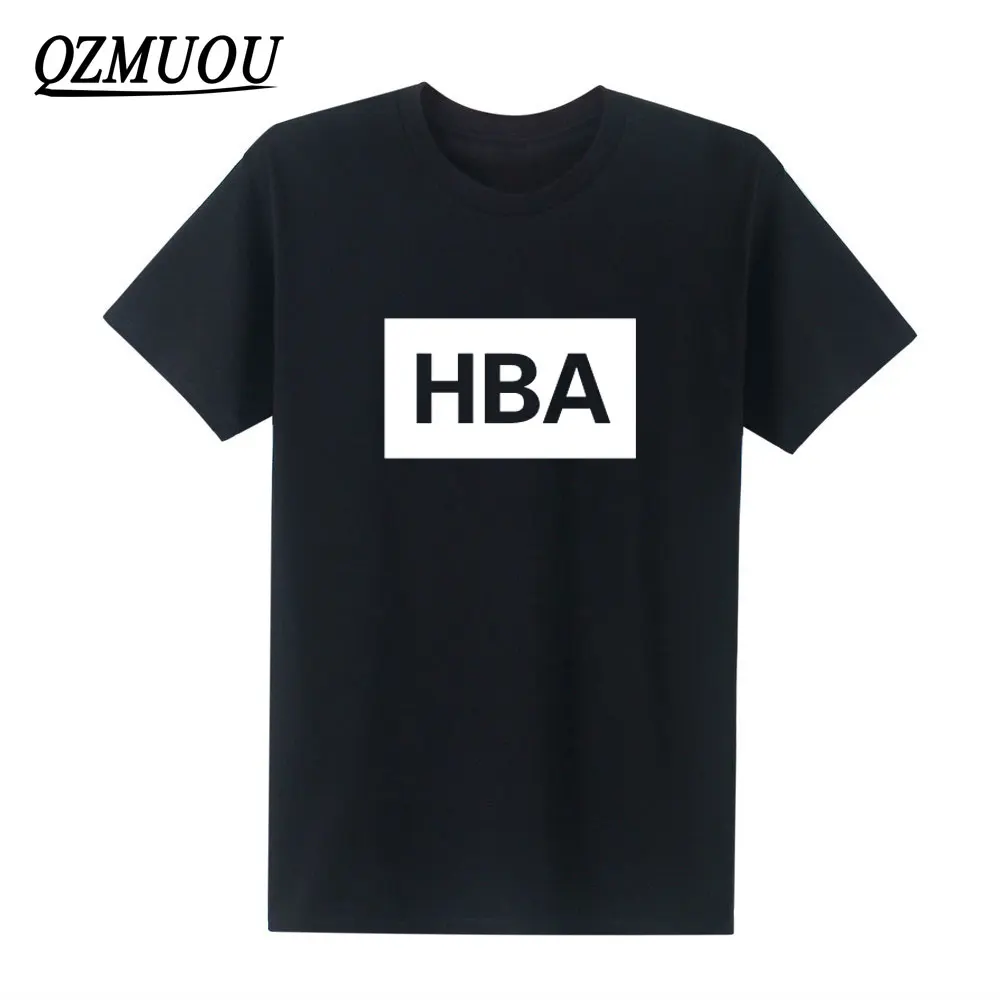 

2019 New Fashion Men Hip Hop HBA Print T-Shirt Top Quality O Neck Short Sleeve Brand Cotton Tee Shirt Men Funny Size XS-XXL