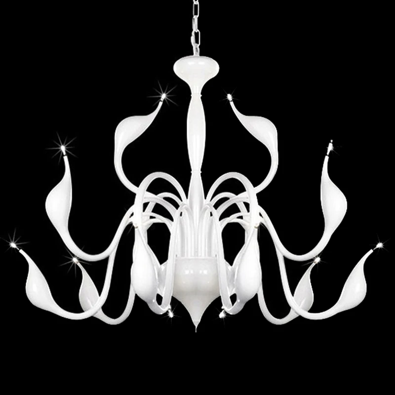 12 Lights Modern Swan Chandelier Light Fixture Black Silver Color 12 Lights Modern Swan Chandelier Light Fixture Black Silver Color Hanging For Pendant Style With G4 Bulbs Er In Chandeliers From