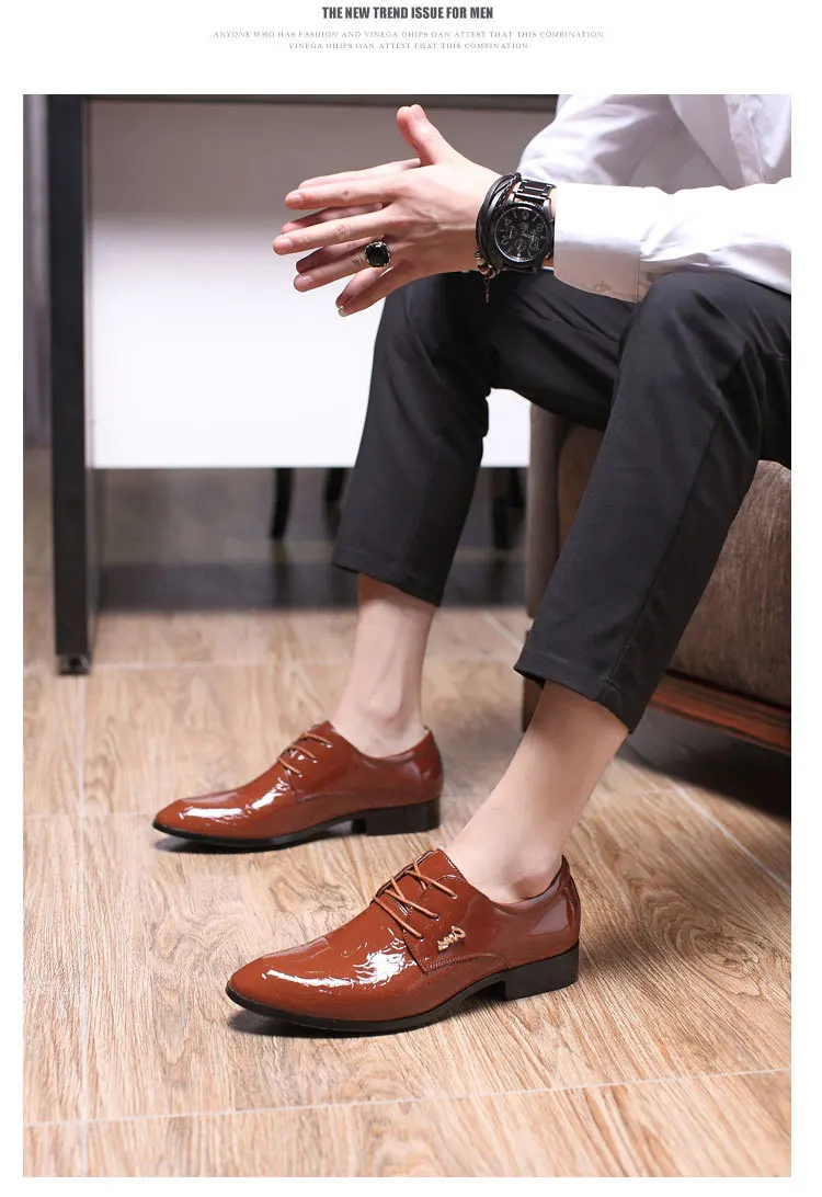 Новая официальная Мужская Свадебная стильная деловая Повседневная модная классическая простая мужская кожаная обувь