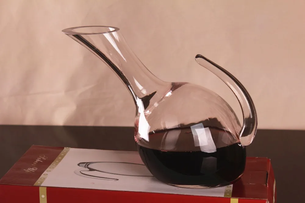 1PC 1000ml Unique Tumbler Clear Glass Wine Decanter Carafe Water Jug Wine Container Dispenser Wine Aerator