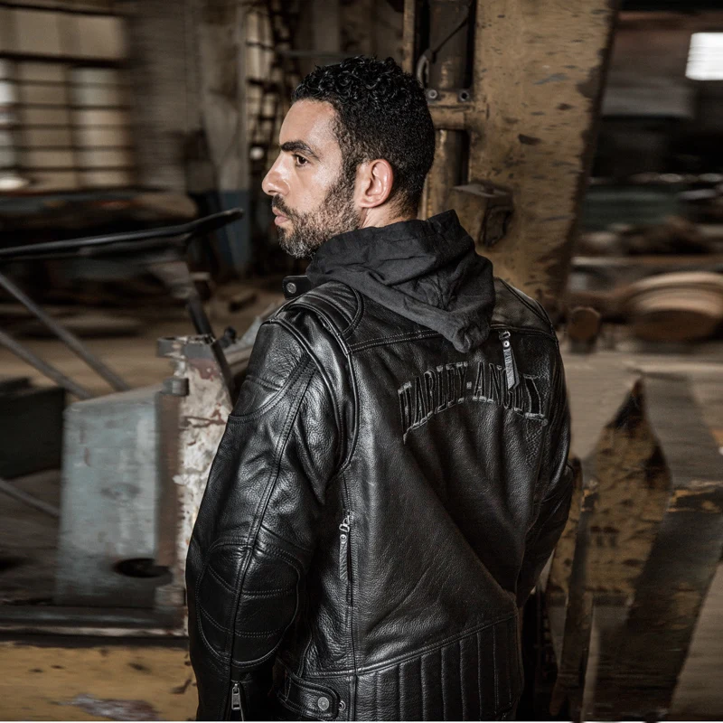 80% OFF european big size high quality super genuine cow leather motor rider jacket mens big size casual cowhide leather jacket