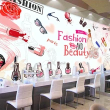 Обои на заказ, Европейский и американский стиль, ручная роспись, косметика, магазин для ногтей, магазин косметики, Настенные обои, 3d обои