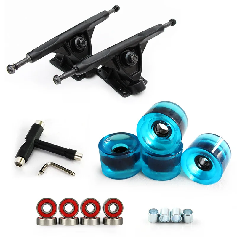 new-1pair-7-longboard-truck-wheels-set-4pcs-pu-wheels-8pcs-bearing-t-skateboard-tool-skateboard-truck-wheel-combo-for-longboard