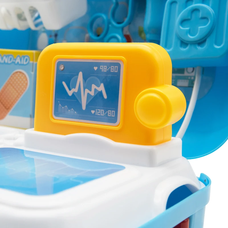 Дешево 17 шт., набор детских игрушек для ролевых игр, портативный рюкзак, медицинский набор, Детские Обучающие ролевые игры, классические игрушки, по...