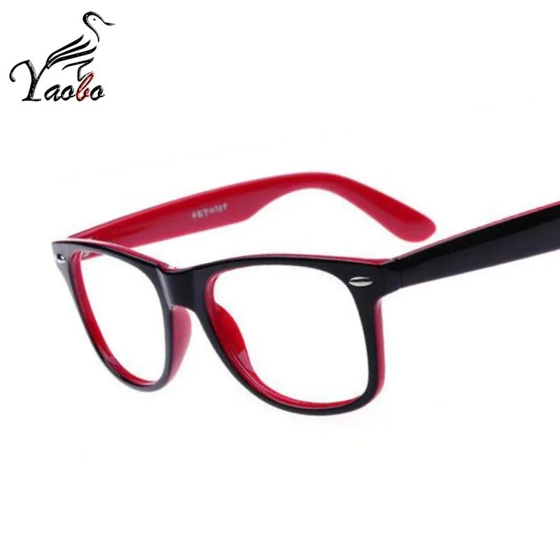 Yaobo модные большие очки, оправа для мужчин и женщин, Ретро стиль, декоративная оправа без линз, квадратная стеклянная оправа oculos de grau - Цвет оправы: RED