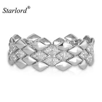 

Starlord Trendy Bracelets & Bangles Women Men Jewelry Fashion Rhinestone Crystal Jewelry Gold Color Bracelet Loom Bands H5142