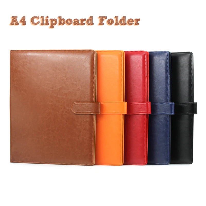 

Leather Organizer Sturdy Manager Clip Clipboard Writing Pads multi-function PU Contract office pencil case leather paper folder