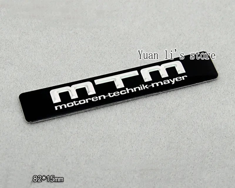 

free shipping 10pcs Car Metal Emblem Badge MTM car emblem stick black 82*15mm