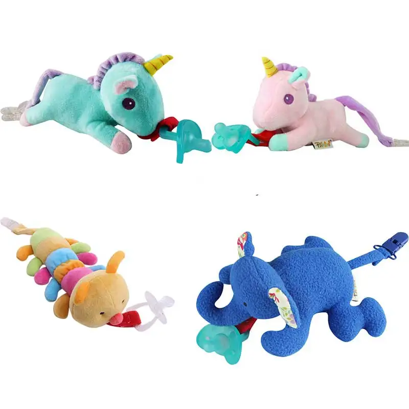 Baby Boy Girl Dummy Pacifier Chain Clip Plush Animal Toys Soother Nipples Holder (not include Pacifier)