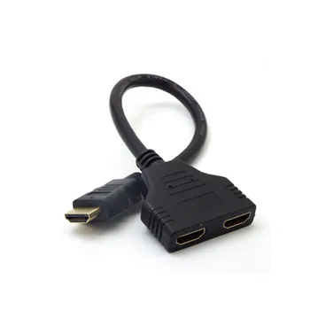 

30 Cm HDMI 1-2 Split dual-signal Adapter Conversion Cable For Video HDTV 24K gold-plated Connection Port