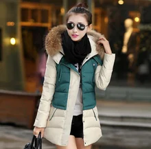Long section of female new winter coat hooded padded jacket in Europe and America big yards thick cotton-padded jacket fashion