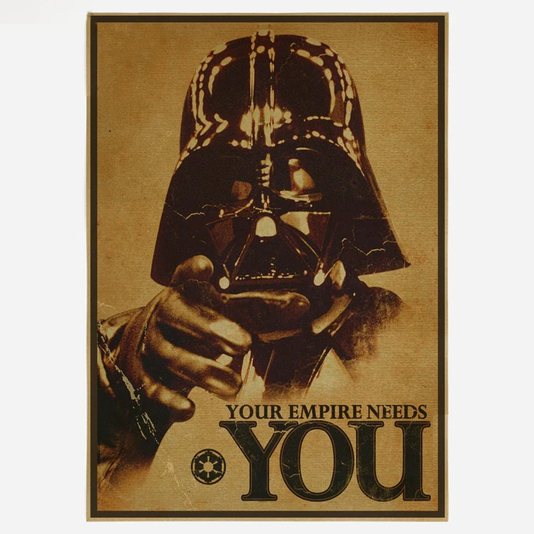 

Classic Movie Vintage Star Wars Darth Vader Poster Retro Kraft Paper Bar Home Decor Painting 42x30cm Wall Sticker