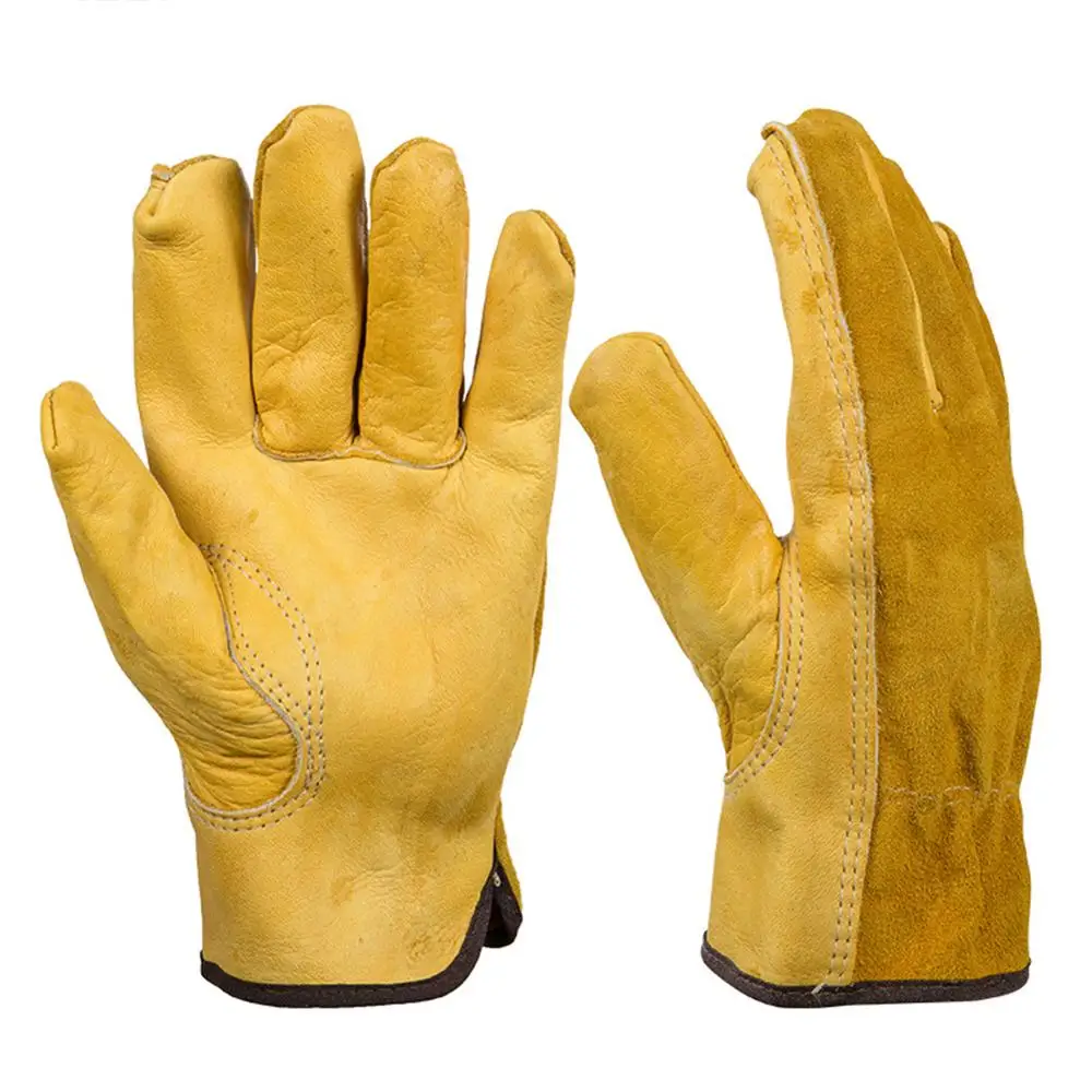 

Leather Gloves Working Protection Anti-friction Repair Transport Garden Labor Protection Wear Safety Workers Welding Moto Gloves