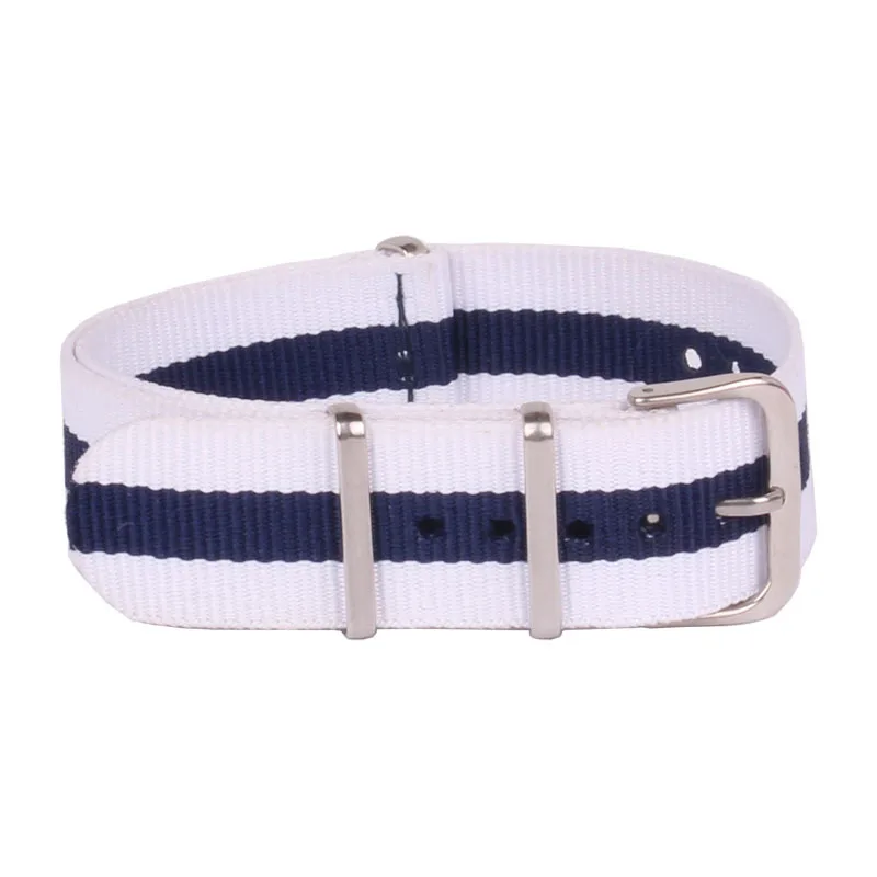 

New 2014 Ladies Women Nato 18 mm Army White Navy Nylon Military Fabric Woven Watch watchband Strap Band Buckle belt 18mm
