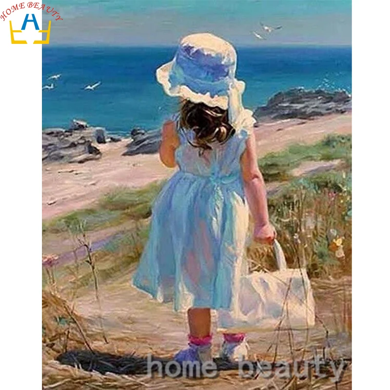 

HOME BEAUTY 5d diy diamond paint kits picture of rhinestones diamond pattern embroidery mosaic wall painting sea girl AB758