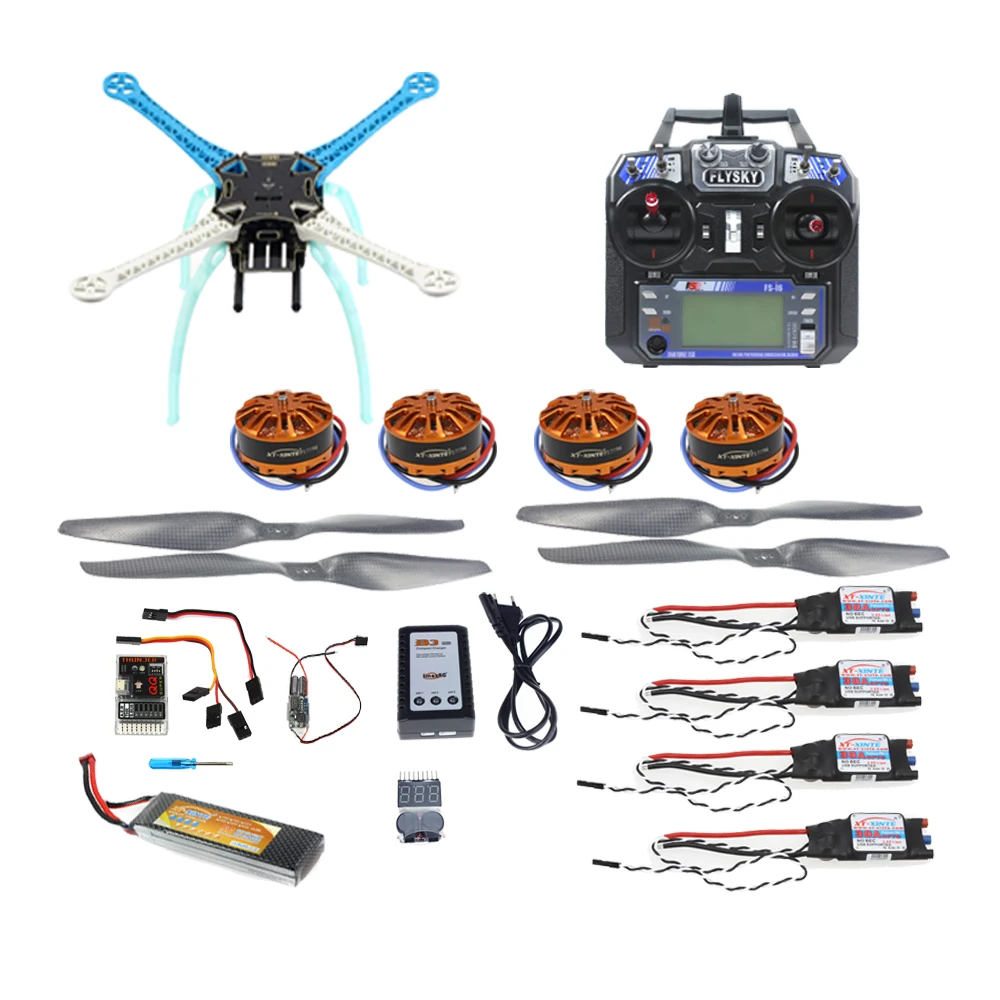 

DIY Drone Multicopter 500mm Multi-Rotor QQ Super Flight Controller with 700KV Motor 30A ESC 6CH 9CH Transmitter F08191-P