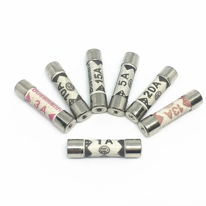 

10pcs BS1362 6*25 Filling sand Riot Ceramic fuse 6x25mm 1A/3A/5A/10A/13A/15A/20A