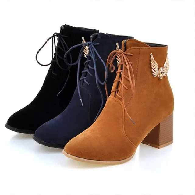 

dwayne autumn and winter new Korean version of the matte belt with a thick boots and ankle female boots large size