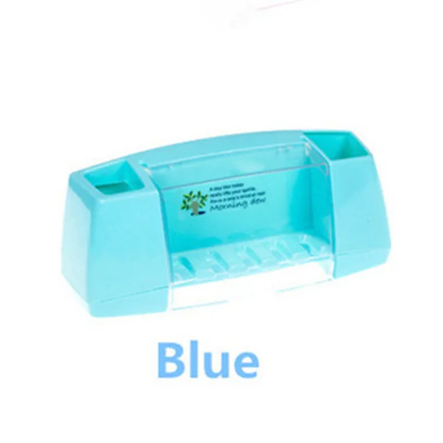 Многофункциональная зубная щетка держатель для ракетки контейнер для хранения, для ванной Аксессуары для макияжа Наборы продуктов с присоской, кухонный держатель - Цвет: Синий