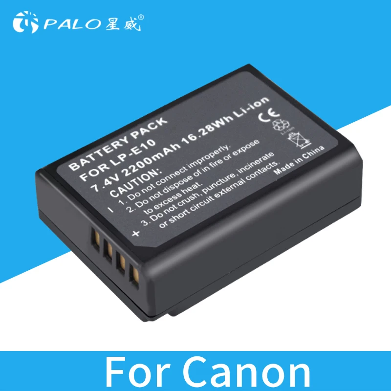 

PALO 2200mAh LP-E10 Camera Battery For Canon 1100D 1200D 1300D Rebel T3 T5 KISS X50 X70 7.4V batterias digital batteries