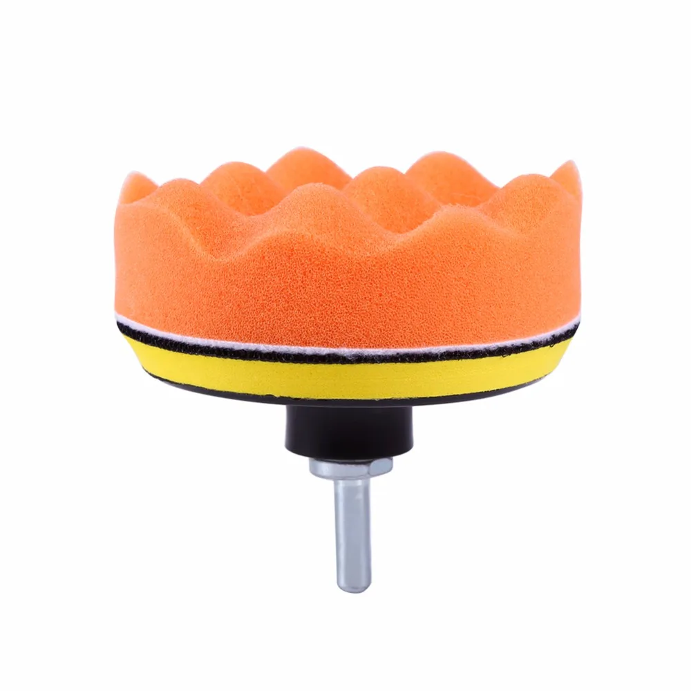 6Pcs 4" High Gross Polisher Buffer Pad Set + M10 Drill Adapter Car