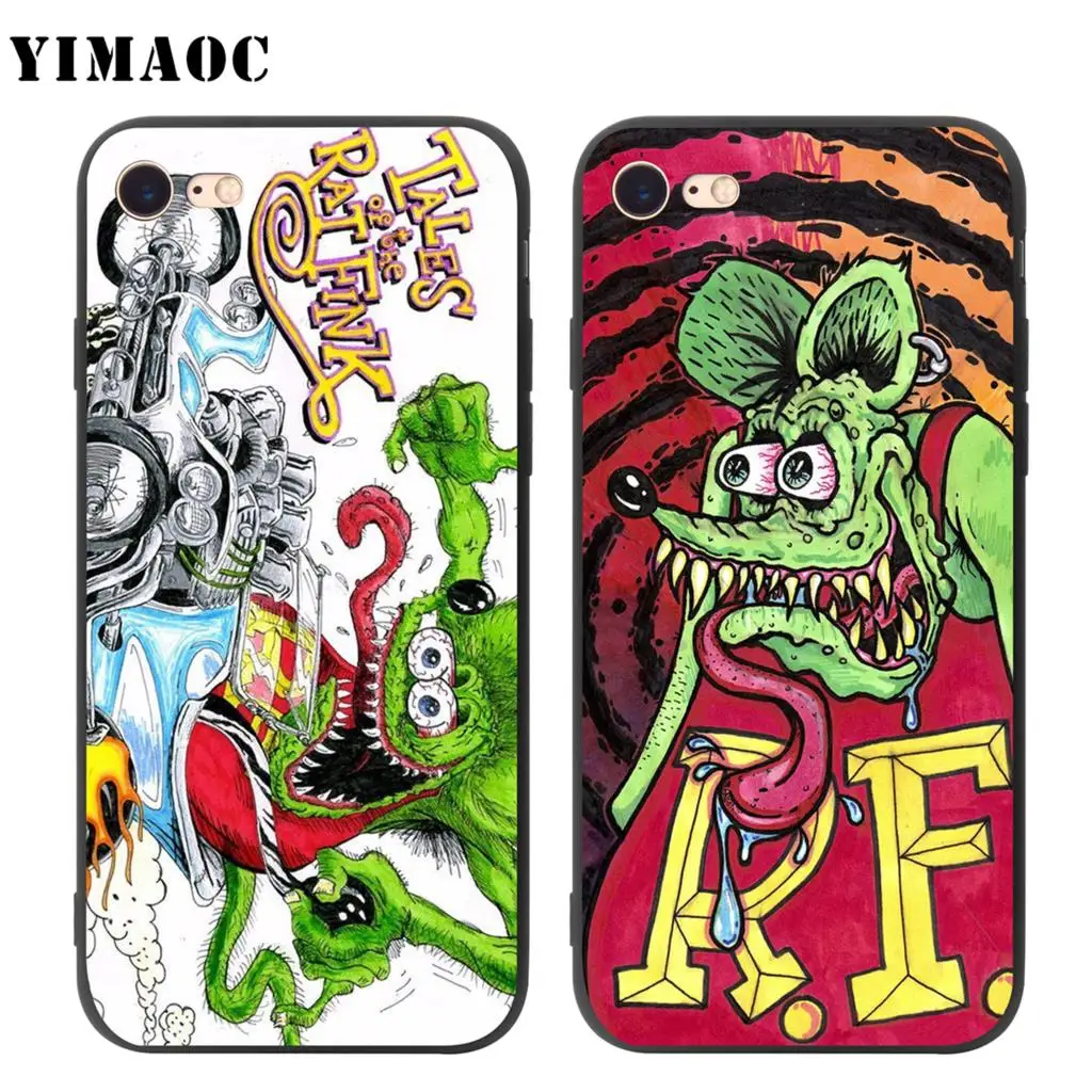 Мягкий чехол YIMAOC Tales of the Rat Fink для Apple iPhone SE 2020 5 5s 6 6s 7 8 Plus XR X Xs 11 12 Pro Max mini|Бамперы| |