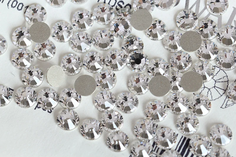 2028 SS3 To SS50 White Non Hot Fix Rhinestones Flatback Crystal Glass Glitter Rhinestones Glue On For Nail Art Decoration B0035
