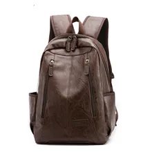 Винтажный Мужской рюкзак, школьные рюкзаки из искусственной кожи, мужские функциональные сумки из водонепроницаемого материала, большая вместительность, мужская сумка, школьные сумки для подростков