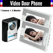 New 7 Inch Video Door Phone Intercom Doorbell Video Doorphone System IR Night Vision Outdoor Camera 2pcs LCD Color Monitor
