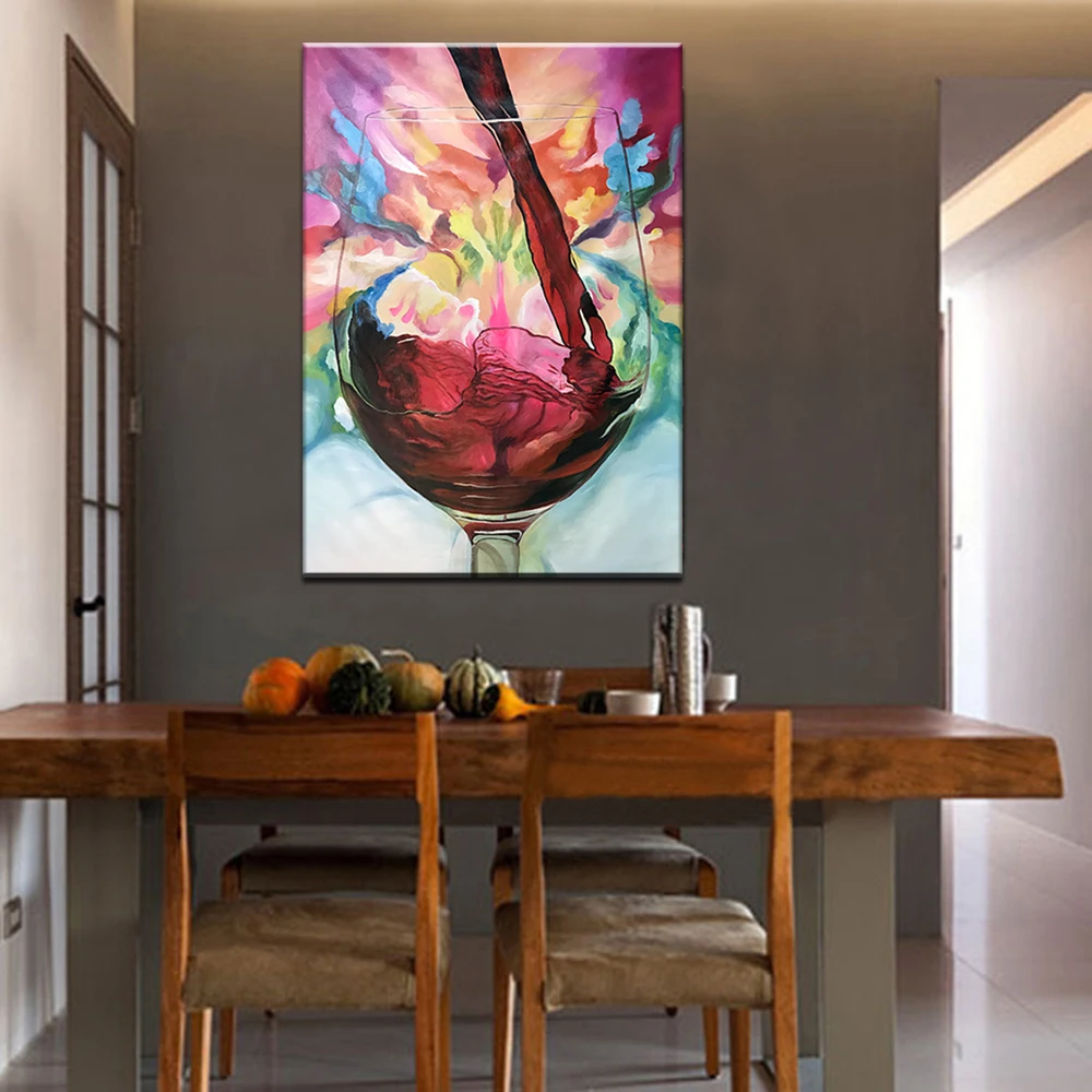 Us 2262 42 Off100 Hand Bemalt Abstrakte Moderne ölgemälde Auf Leinwand Trauben Rotwein Bild Wand Dekoration Für Esszimmer Wand Dekor Kunst In