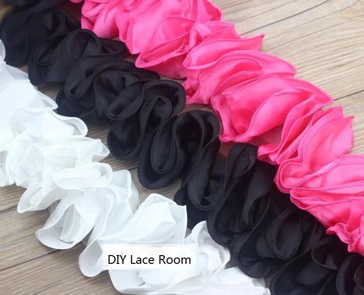 

3 ярда, черный/белый/красный/розово-красный, 8 см, шифон, 3D, мягкая кружевная шифоновая отделка, аксессуары, красочный материал «сделай сам» Z181