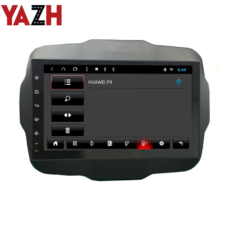 Top YAZH Android Car Gps Navigation 1 DIN head unit System for JEEP Renegade 2015 2016 2017 Auto Radio 9.0 inch IPS full HD display 3