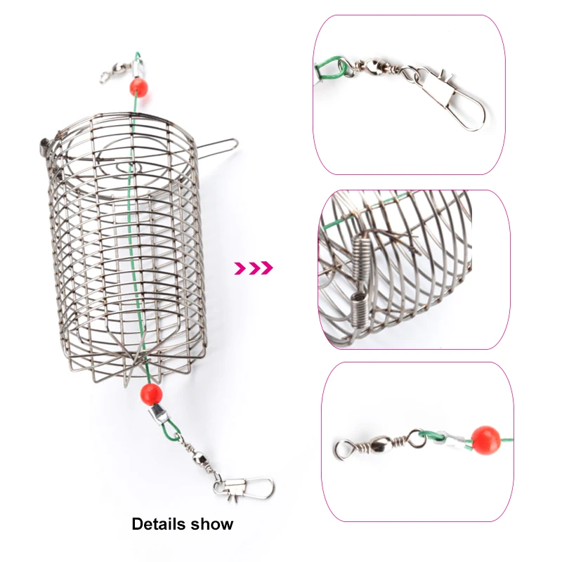 10 шт. проволока из нержавеющей стали клетка для рыболовных приманок рыболовная приманка рыболовные аксессуары маленькая приманка клетка рыболовная Ловушка держатель корзины-кормушки