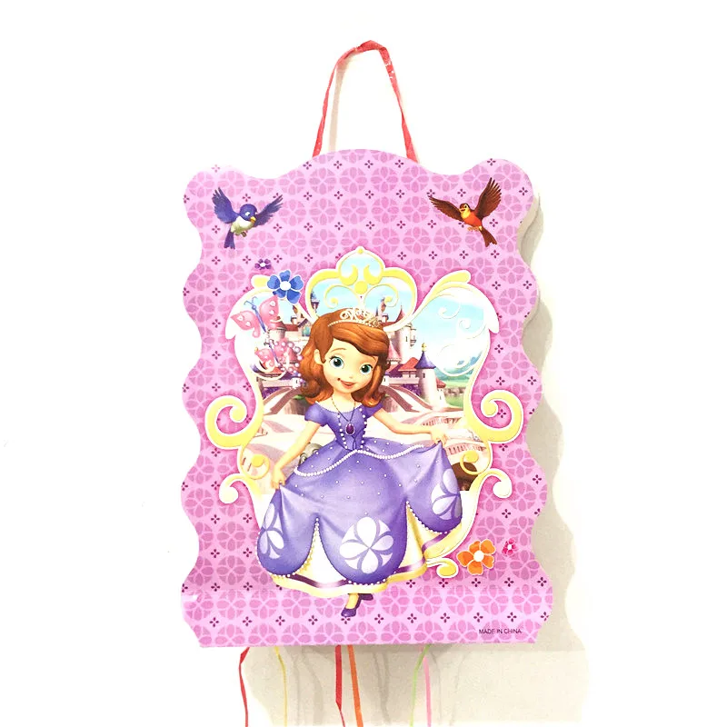Disney принцессы тематика-София Бумага кружки, тарелки, салфетки соломы Скатерть для свадьбы для маленьких девочек подарок на день рождения сумка баннер конфеты Поставка коробок - Цвет: Pinata-1pcs