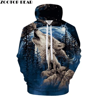 

Tree 3D Hoodies Wolf Hoody Men Sweatshirts Anime Pullover Funny Tracksuit Unisex Streatwear Coat Brand 2018 Drop Ship ZOOTOPBEAR