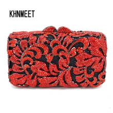 Модный клатч с красным кристаллом, роскошная женская вечерняя сумочка sc576