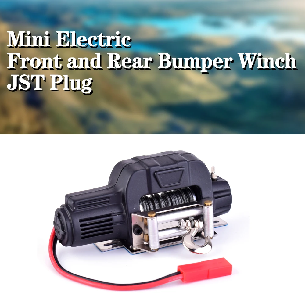 

Mini Electric Front and Rear Bumper Winch JST Plug for 1/10 RC Car JEEP Axial SCX10 TRX4 Tamiya CC01 Crawler