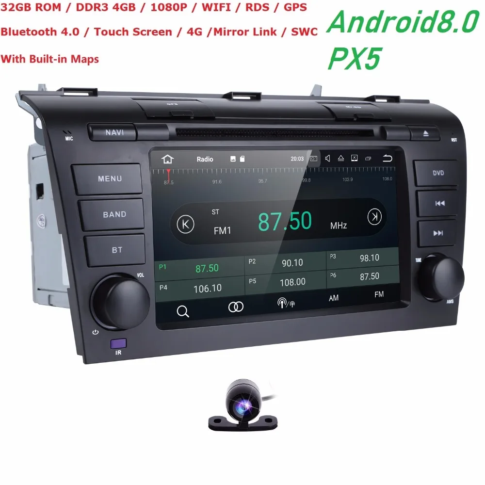 Perfect Android 8.0 CAR DVD GPS For Mazda 3 with dvd player radio stereo RAM 4G ROM 32G navigation screen Audio multimedia OBD2 DVBT DVR 2