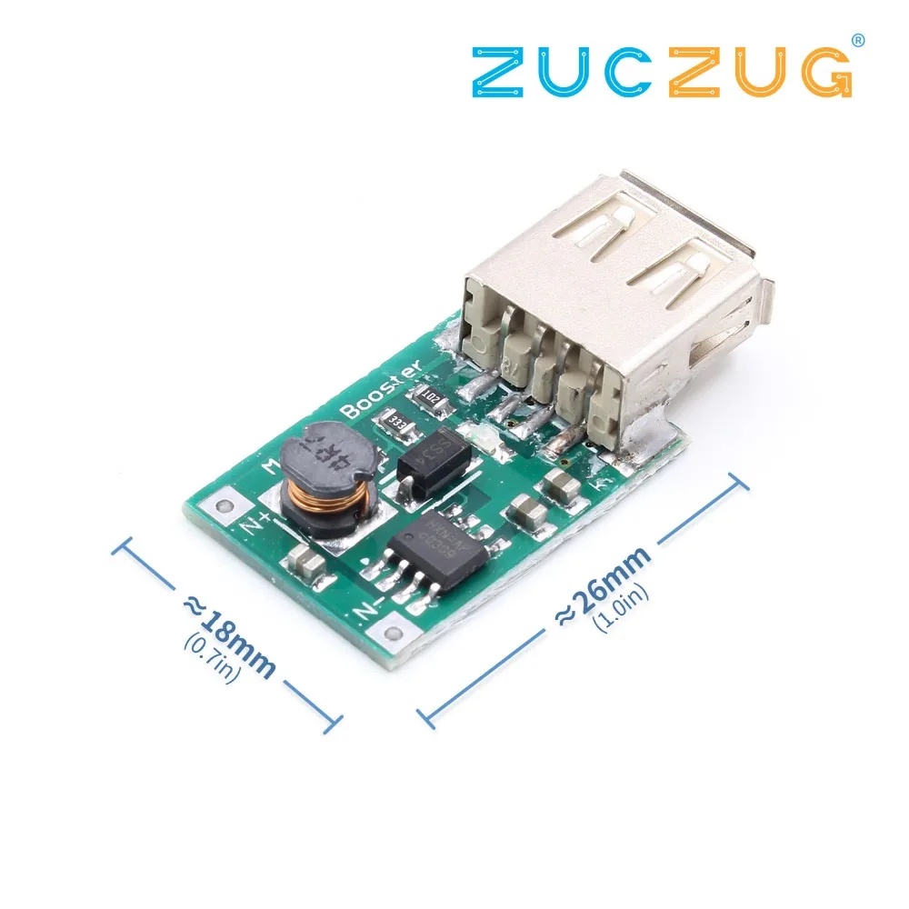 

2V-5V To 5V 1200MA USB Output Boost Converter Mini DC-DC Step-up Power Module Lithium Battery Charger Board