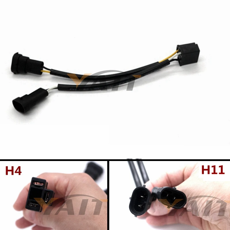 H4 to H9/H11 Wire Harness Adapter for Dual Beam Headlights H4 Splitter