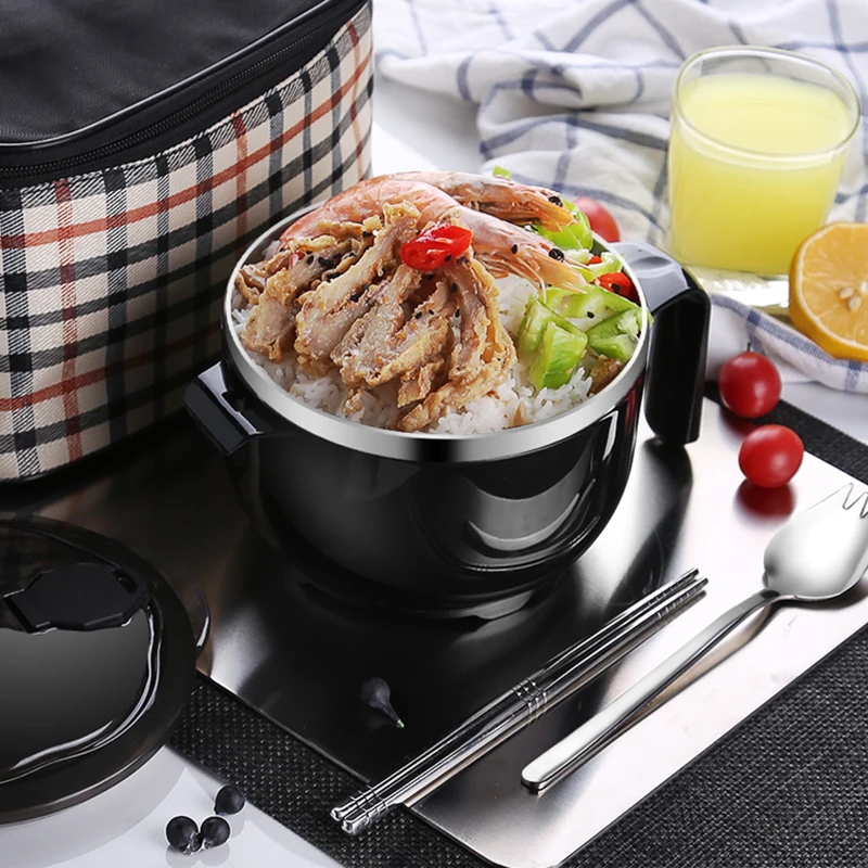 

900ml/1200ml Japanese Insulation Bowl Food Container Stainless Steel Portable Lunch Box for Outdoor Bento Bowl