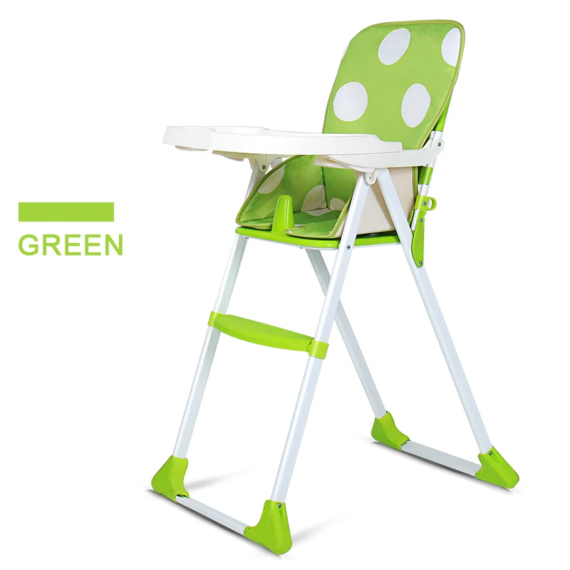 Родитель Портативный Обеденный кормления Стул для младенцев Дети складной детский высокий стульчик Прочный Здоровья пластиковый стульчик для 4-48 м Cadeira - Цвет: Зеленый
