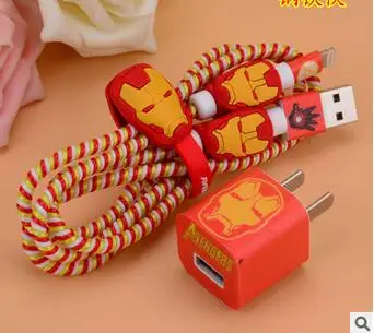 1 комплект мультфильм защита для usb-кабеля набор с кабелем Стикеры для намотки для iPhone x 8 6 7 кабель для передачи данных Шнур органайзера Saver - Цвет: 9