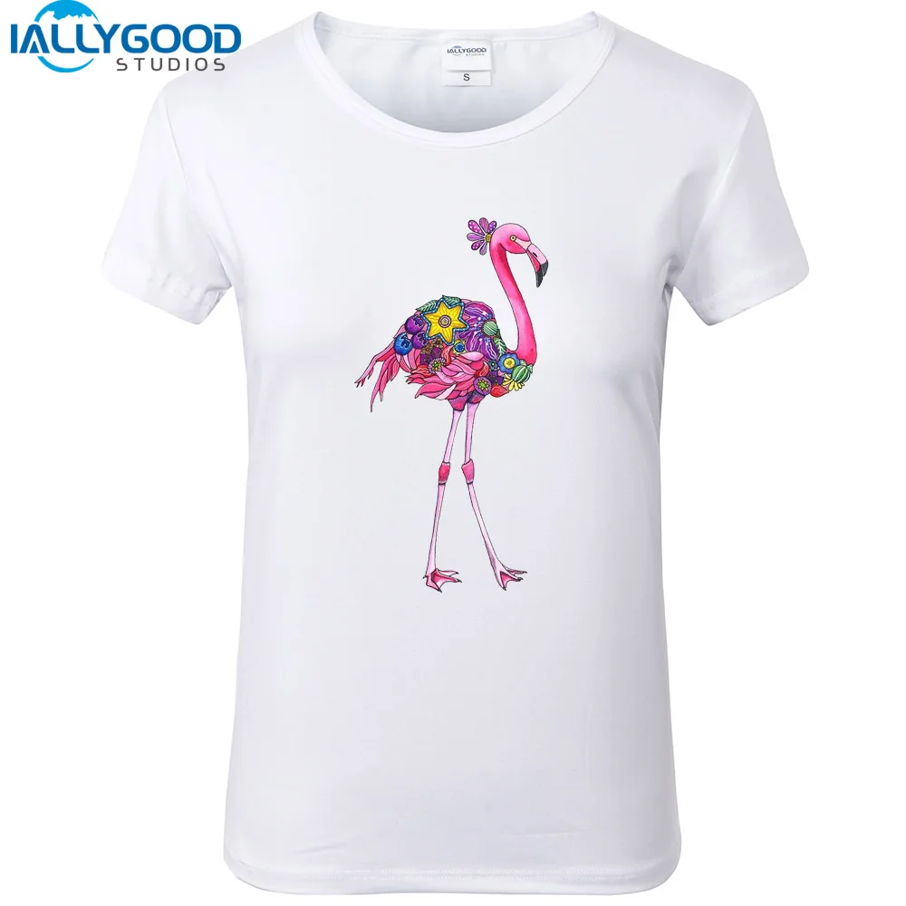 New Summer Fashion Pink Flamingo T shirts Women Harajuku T shirts Soft